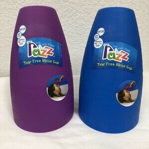 2 Razz Tub Time TEAR FREE Rinse Cups BPA Free Baby Toddler Bath Blue Purple